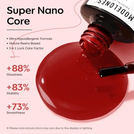 Modelones Jelly Gel Nail Polish, 15 ML Red Gel Polish Wine Red Nal Polish Neutral Gel Polish Art Design Translucent Sheer Red Gel Nail Polish Soak Off LED Nail Lamp Manicure Salon DIY Girls Women Gift