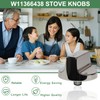 Upgraded Stainless Steel W11366438 Stove Knobs, Compatible with Whirlpool Range
