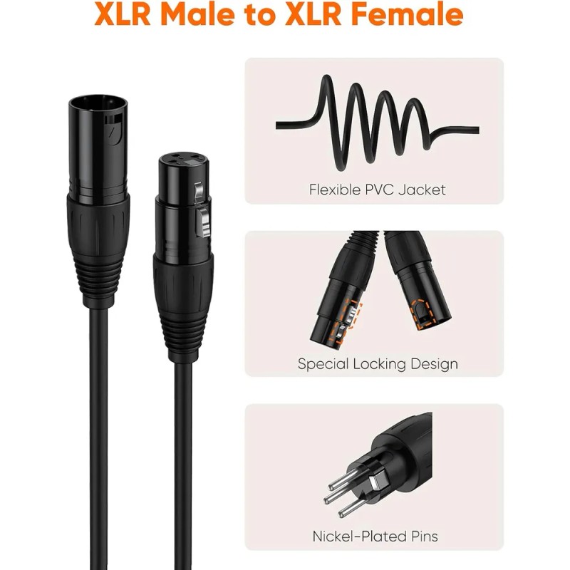 Cable Xlr 10 Metros Balanceado Profesional Markimton 6 Pzas