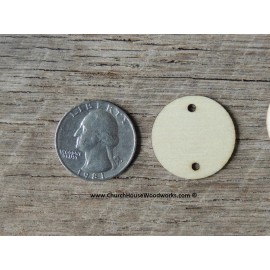 Unbranded 50 count 1 inch wood 2 HOLE TAG CIRCLE shapes DIY one inch wooden coins craft