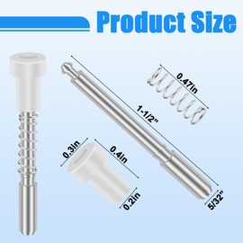 12 Kits Diecast Window Screen Plunger Latches with Caps for Window Screen Retainer Pins to Repair & Replacement, Larbeti 5/32 x 1-1/2 Inch Aluminum Plunger Pins Suitable for Retainer Casement Gauze