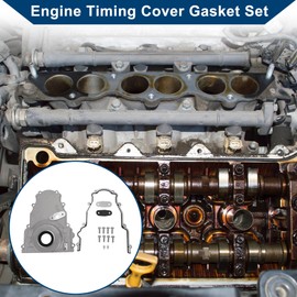 Hihaha No.12633906/12561243/12600326 Engine Timing Cover Gasket Set for LS2 LS3 Gen 4 LSx 4.8L 5.3L 6.0L 6.2L Engines Chain Case Cover Gasket 1 Set