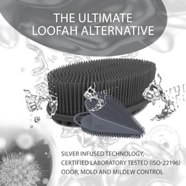 Avilana Silicone Body Scrubber and Silicone Face Scrubber Combo- Shower Loofah Sponge Alternative and Silicone Face Scrubber for Gentle Exfoliation and Cleanliness