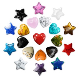 20 Stück Bunte Herz & Stern Kristalle - Edelsteine für Kinder, Edelsteine Ausgraben für Kinder Glückssteine für Kinder & Glücksbringer Kinder, Young Hearts, für Meditation & Deko