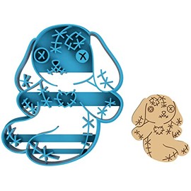 Bunny Voodoo Doll - Rabbit - Witch Craft - Sorcery - Hair - Necromancy - Enchantment - Holloween - Party - Holidays - Spell - Cookie Cutter/Fondant/Sugar Cookies/Clay (1111) (4 inch)