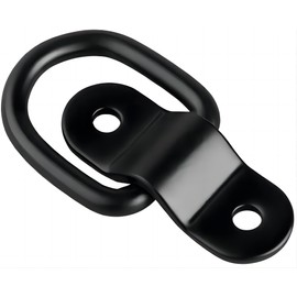 ZZYWWP 4 Pcs D Ring Tie Down Anchor - 1/4" Heavy Duty Lashing Rings with 2400lbs Capacity for Trailers, Trucks, RV, Van, SUV, Boats & Motorcycles - Surface Mount Bracket Hooks Kit (Black)