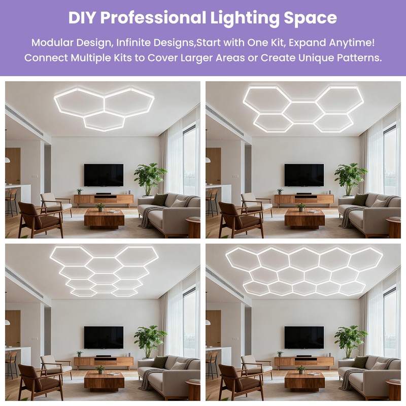 X-Litall Hexagon Garage Light - 25 Pack Garage Lights Ceiling