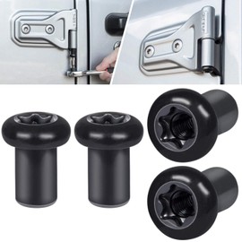 Door Hinge Nuts Replacement Screws for Jeep Wrangler JK JKU Sports Sahara Freedom Rubicon Unlimited 2-Door 4-Door 2007-2018 Exterior Accessories Black (4 PCS)