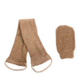 OHPHCALL 2pcs Deep Cleansing Bath Gloves Back Scrubber Bath Rub Towel Body and Scalp Scrubber Bathroom Exfoliator Quick Dry Natural