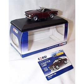 Corgi vanguards Triumph TR6 Damson with roof attachment RHD vehicle 1:43 scale diecast model