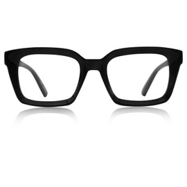 AEZUNI Retro Reading Glasses Women 1.25 Oversized Square Frame Fashion Readers 1.00 1.25 1.50 1.75 2.00 2.25 2.50 2.75 3.00 3.50 4.00 5.00 6.00 (Black)