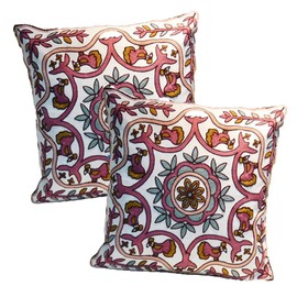 ZUODU Set of 2 Comfortable Soft Embroidery Pink Cushion Covers Christmas Cushion Cover Square Throw Pillow Protectors for Home Bedroom Living Room 45 X45 Cm Color 2#