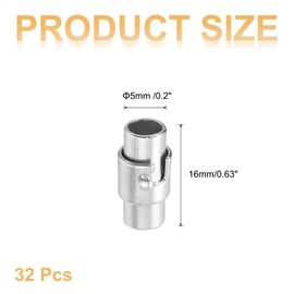 sourcing map 32 Pcs Magnetic Clasps, 5mm /0.2 Inch Leather Cord End Caps Magnetic Bracelet Clasps and Closures for Jewelry Making DIY Bracelet Closures, Bronze