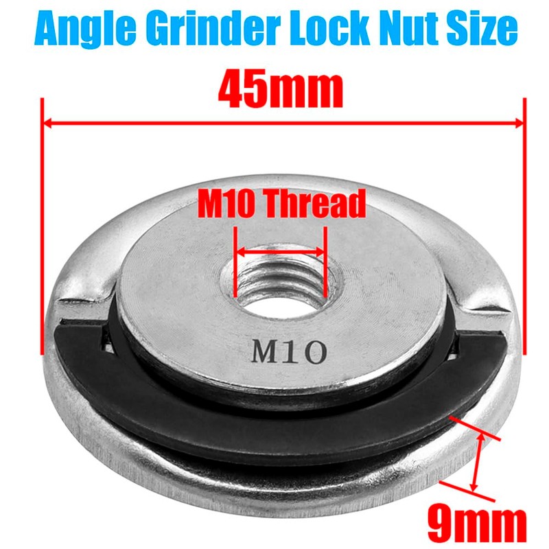 Yakamoz 2PCS M10 Thread Angle Grinder Lock Nuts, Quick Release
