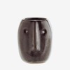Madam Stoltz Dark Petrol Small Stoneware Flower Pot With Face