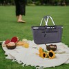 Picnic Basket, SIYUAN 27L Collapsible Insulated Farmers Market Basket for
