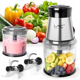 Mini Small Food Processor 4 Cup,Meat Grinder with 2 Bowls,Electric Food Chopper,Powerful Motor 2 Speed & 4 Blades for Baby Food,Meat,Onion,Vegetables