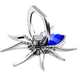 Phone Ring Holder, Cell Phone Ring Grip Holder, Adjustable 360° Rotation Finger Ring Stand for Smartphones Tablets (Spider-Blue)