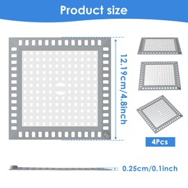 4Pcs Drain Hair Filter Mesh Tub Drain Protector Anti Slip Sink Hair Stopper Stainless Steel Hair Strainer Multipurpose Bathtub Hair Trap Stopper for Kitchen Bathroom Laundry Room