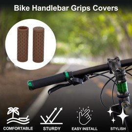 TUCKBOLD Bike Handlebar Grips Covers 90mm Long Lightweight | Bicycle End Grips Protector Brown 1 Pair