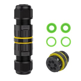 5 Pin IP68 Outdoor Waterproof Electrical Wire Connector for 5-12mm Wire Diameter, (Max 16A, 450V), 2 Way 4 Packs