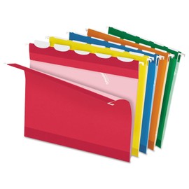Pendaflex 42592 Hanging Folder with Tab, Letter Size,1/5Cut, 25/BX, Assorted