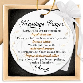 ZAGKOO Christian Wedding Gifts for Couple 2025 - Marriage Prayer Religious Wedding Gifts for Newlyweds, Married Couples Anniversary, Bride, Groom - Mr & Mrs, Bridal Shower Gifts - Ceramic Ornament
