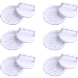 Molde para Hamburguesas de Plástico Blanco 6 Piezas, Prensa Redonda Fácil de Usar y Limpiar para Preparar Carne Cocina