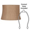 Natural Burlap Large Drum Lamp Shade 12" Top x 14"