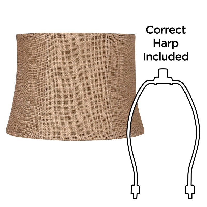 Natural Burlap Large Drum Lamp Shade 12" Top x 14"