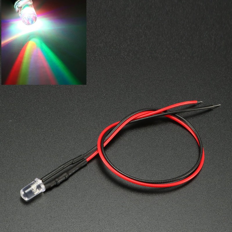 uxcell 15Pcs 5mm Pre Wired LED, Slow Flashing DC9-12V Clear