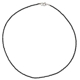 I-be, Schwarzers Spinel Necklace Jet Black Diameter 2 mm 925 Sterling Silver Lobster Clasp Length 42 cm in Gift Box 446602/Black/42, Sterling Silver, Spinel