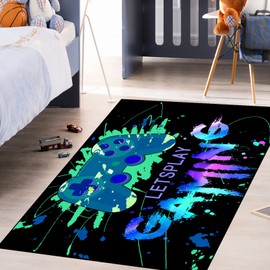Game Controller Area Rug for Boys Large Video Gaming Carpet Children Gamer Rugs for Bedroom Boys Teen Printed Gamepad Play Carpet Decor Throw Decorate Doormats 4'x5'