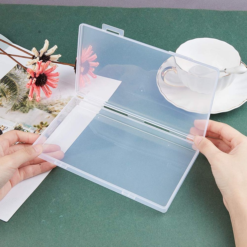 Benecreat Rectangle Big Clear Plastic Bead Storage Container Box for