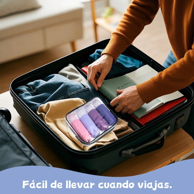 Botellas De Kit De Viaje Portátiles Contenedores Silicona
