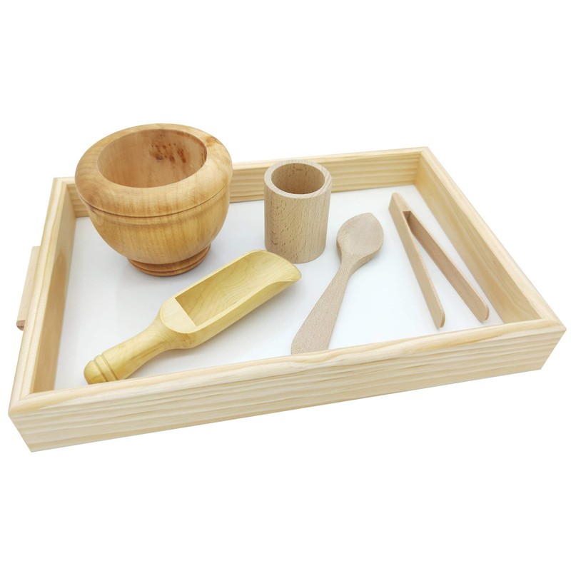 GERILEO Wooden Kitchen Accessory Set - Montessori Conversion - Tray