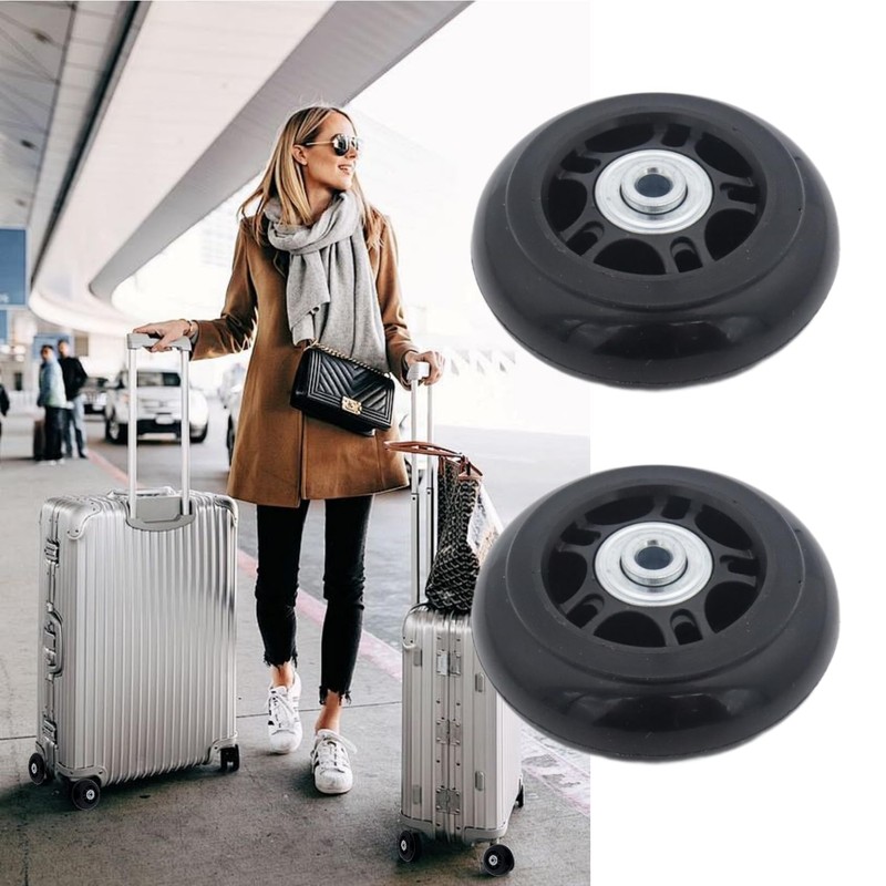 Joyangy 70 x 24mm Luggage Wheels Replacement, 2Pcs Rubber Suitcase