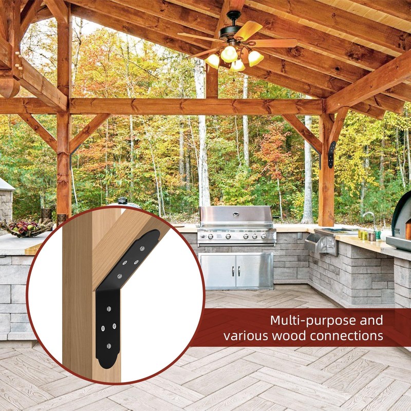 2 Pcs Flush Inside 45-Degree Angle Bracket, 3" Width Heavy