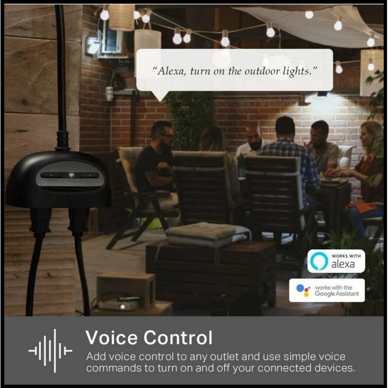 Outdoor Smart Plug by TP-Link, Smart Home Wi-Fi Outlet with