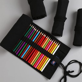 Canvas Pencil Case 108 Compartments Handmade Sketching Travel Roll Up Colored Pencils Storage Bag for Artist Students No Pencils 108+36 Classic, 108 + 36, Classic