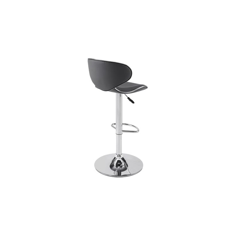 Powell Adjustable Barstool, Chrome and Grey