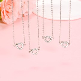 CheersLife 4 Pcs Bridesmaids Gifts Bridesmaid Necklace Witness Necklaces Wedding Announcement Necklace Thank You for Helping Us Tie the Knot Necklace Wedding Proposal Gift Set for Women