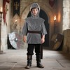 UQJE Kids Renaissance Imitative Chain Mail Shirt with Coif Medieval