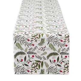 DII Heritage Holiday Sprigs Kitchen Décor Collection Decorative, Christmas Table Runner, 14x108, Holly