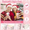 60 Pack Pink Christmas Disposable Coffee Cups with Lids 12