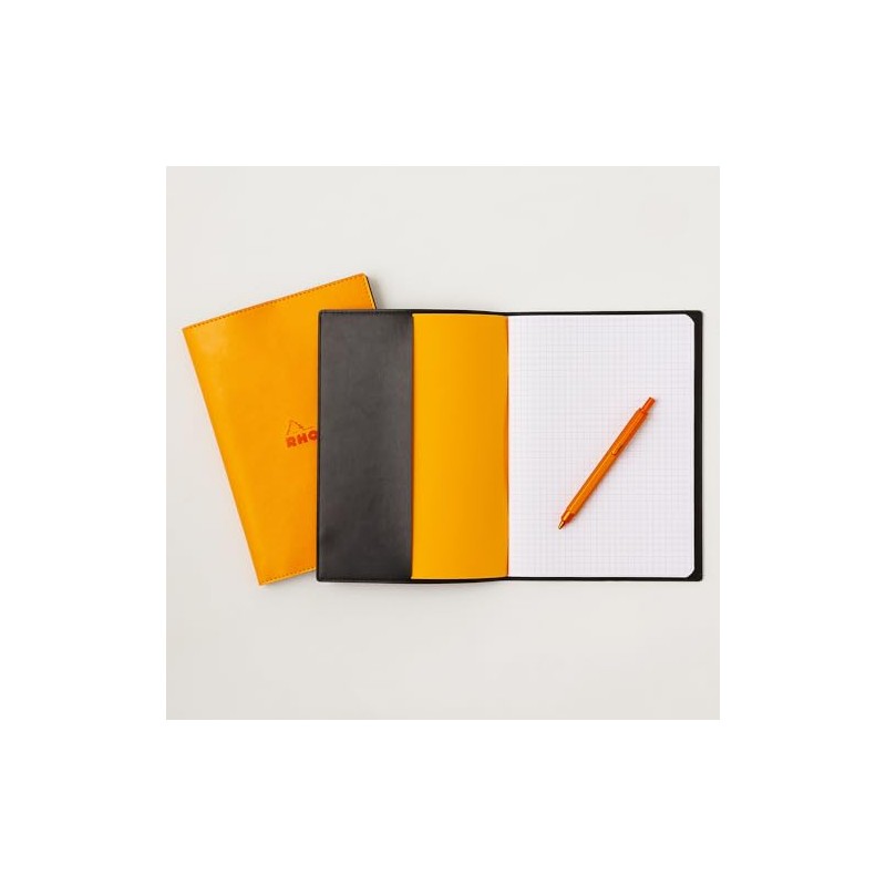 Rhodia cfa5pucvor PU Leather Cover, Orange (Stapled Notebook, A5, 0.2