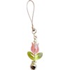 Pink Cute Tulips Flower Bell Pendant Phone Straps Lanyard Pocket