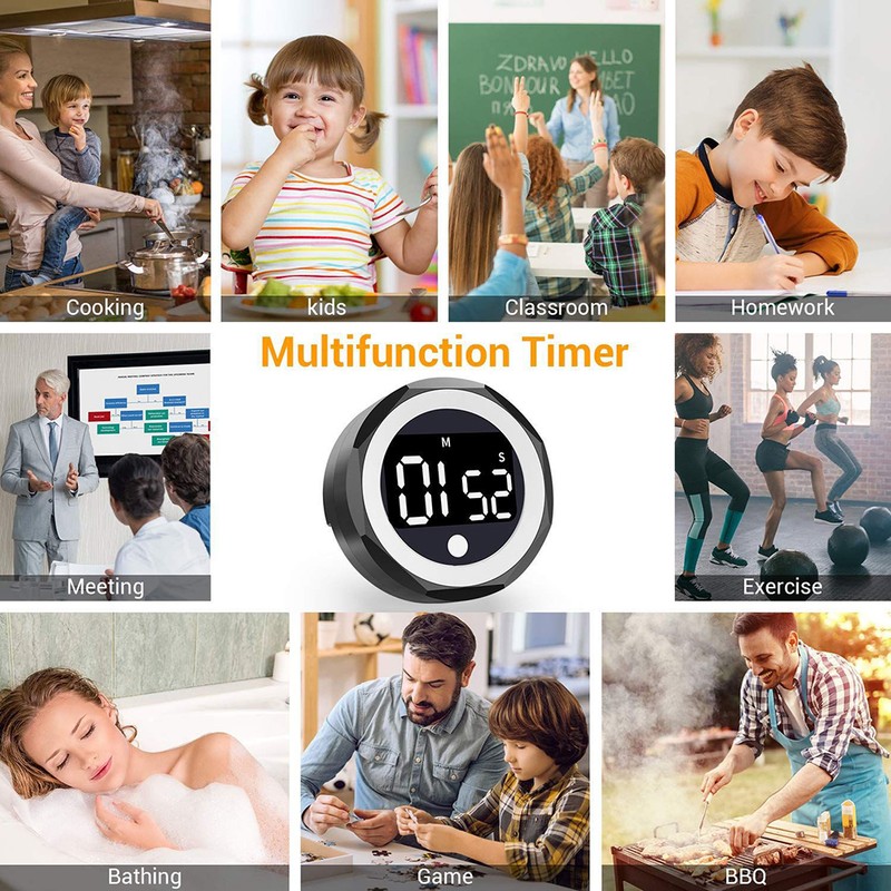 Kitchen Timer Magnetic Countdown Timer for Studying Meetings Cooking