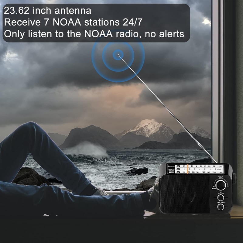 Retekess TR604W AM FM NOAA Radio, Portable Emergency Weather Radios