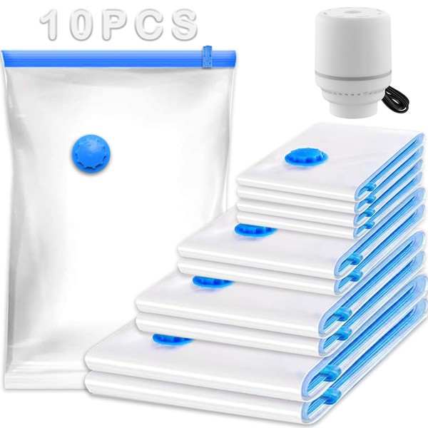 RONSXY 10 Piezas Bolsas de Almacenamiento al Vacío con Bomba